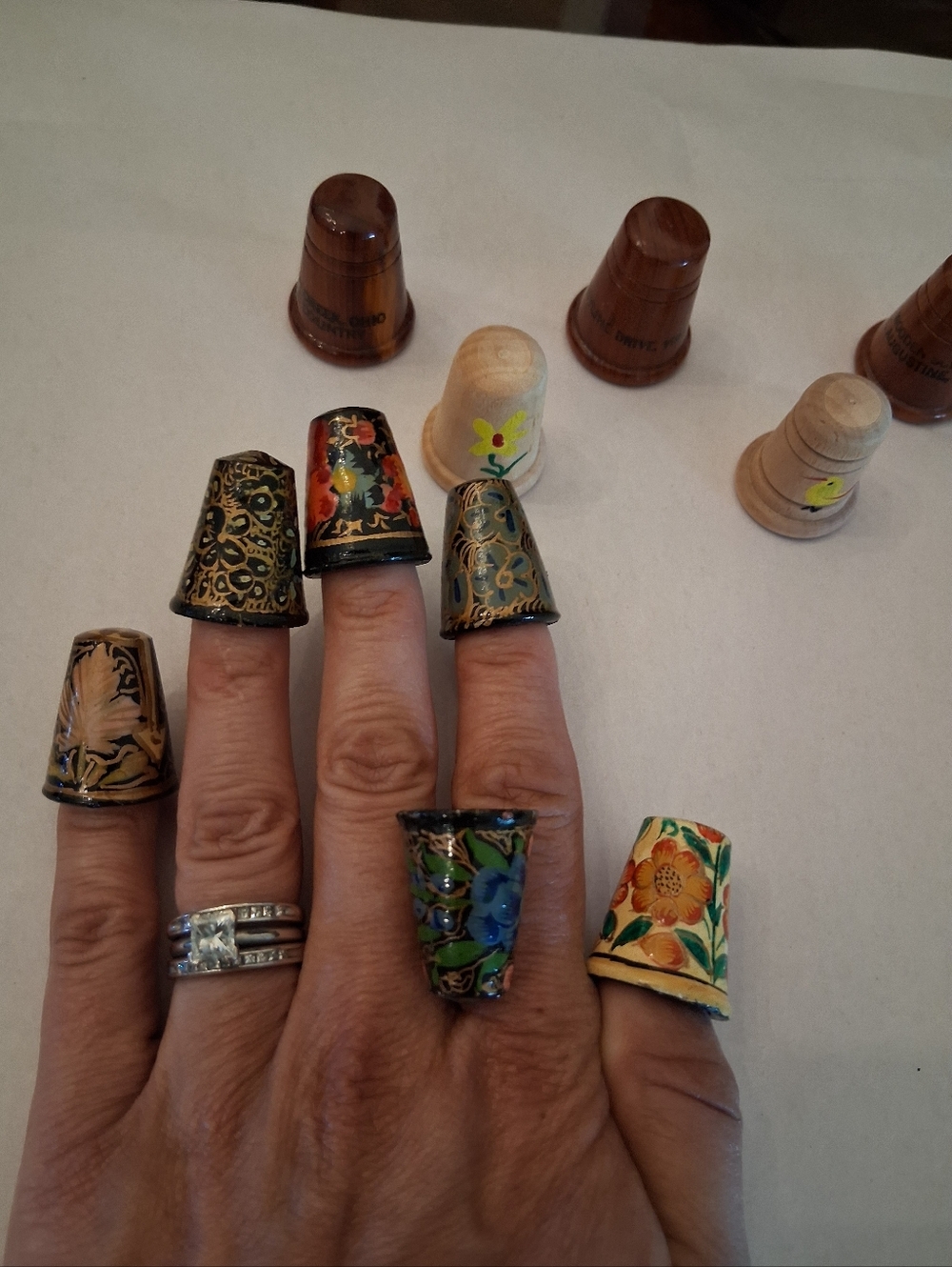 Vintage Wooden Thimble Bundle - Picture 7 of 15